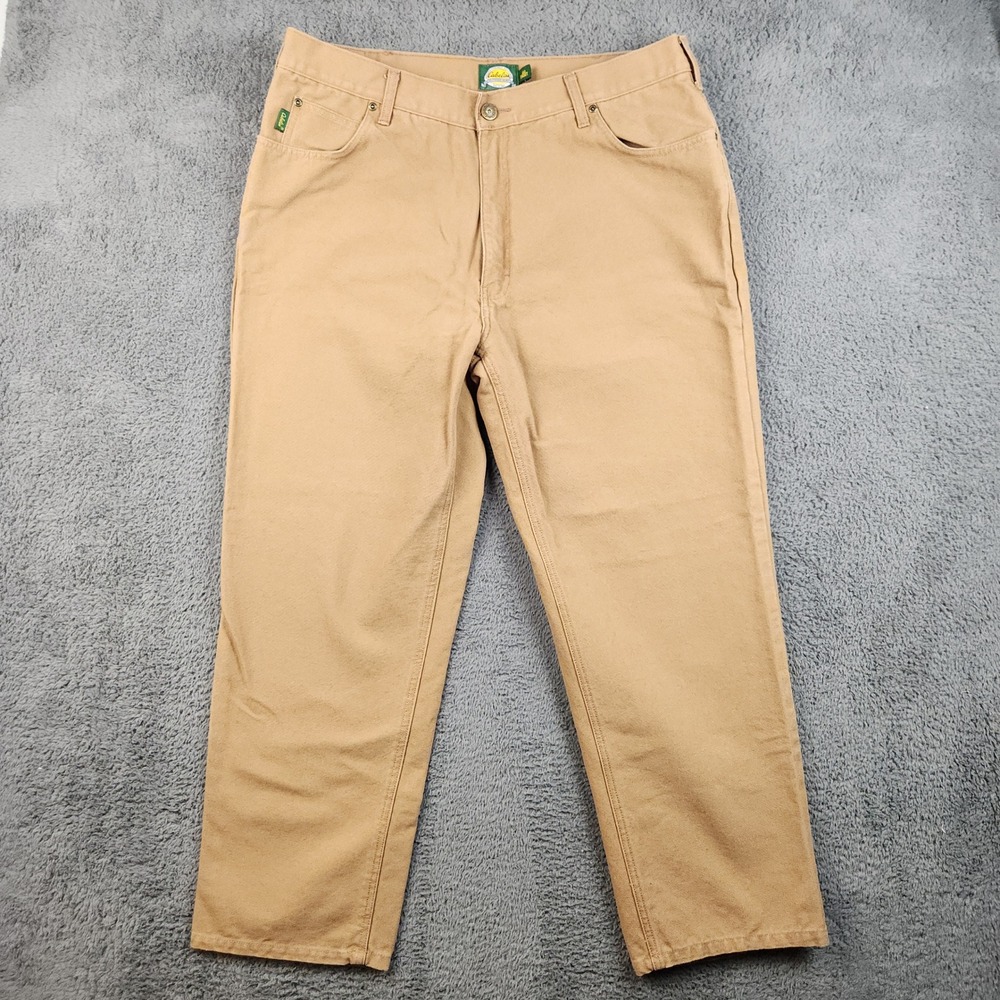 Cabelas Canvas Pants Mens 40 Short‎ Tan Mid Rise Straight Leg Workwear Gorpcore